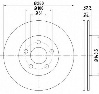 HELLA PAGID 8dd355122381 -  Тормозной диск